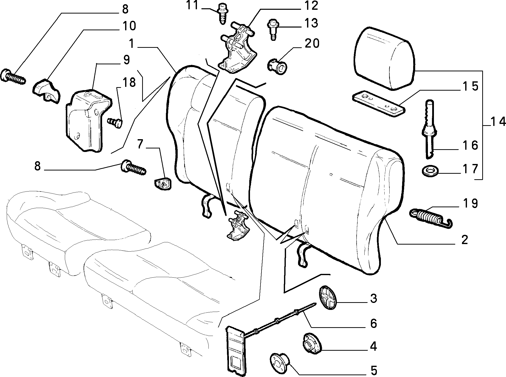 70613/00 REAR SEAT