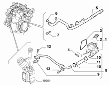 10402-020 THERMOSTAT AND WATER PIPES