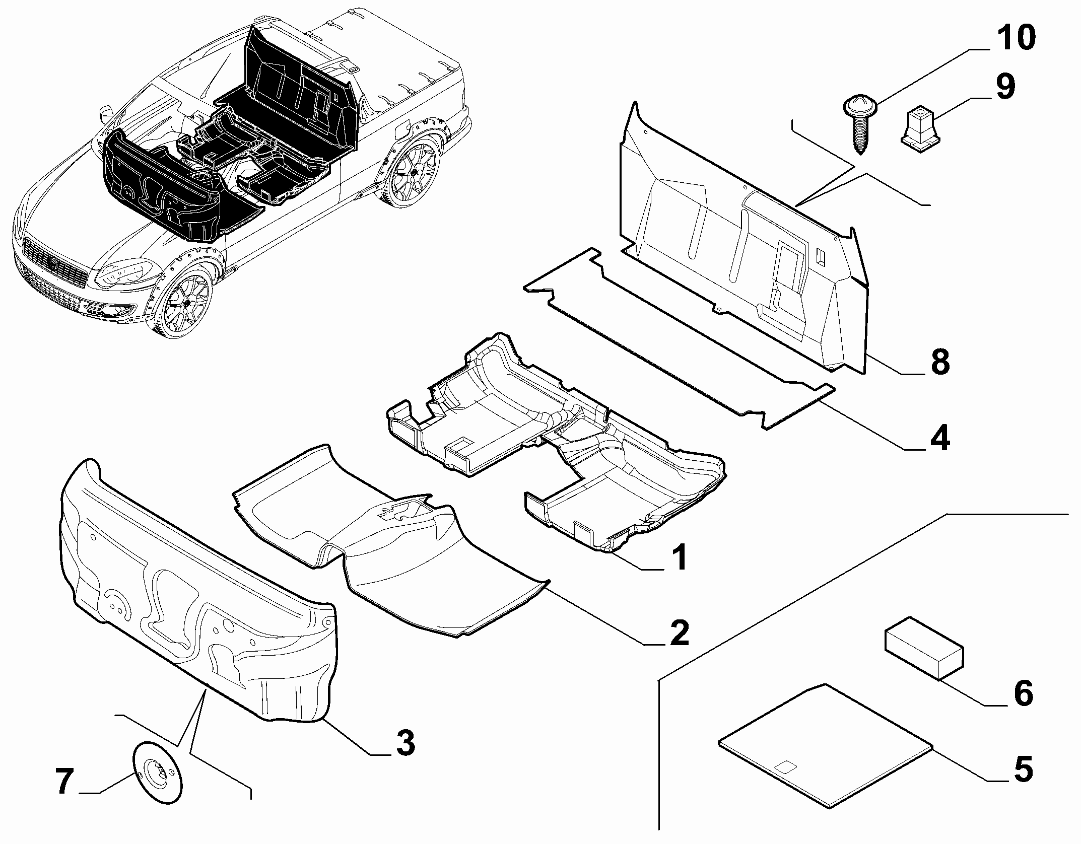 70522-020 PASSENGER COMPARTMENT INSULATION AND PADDING