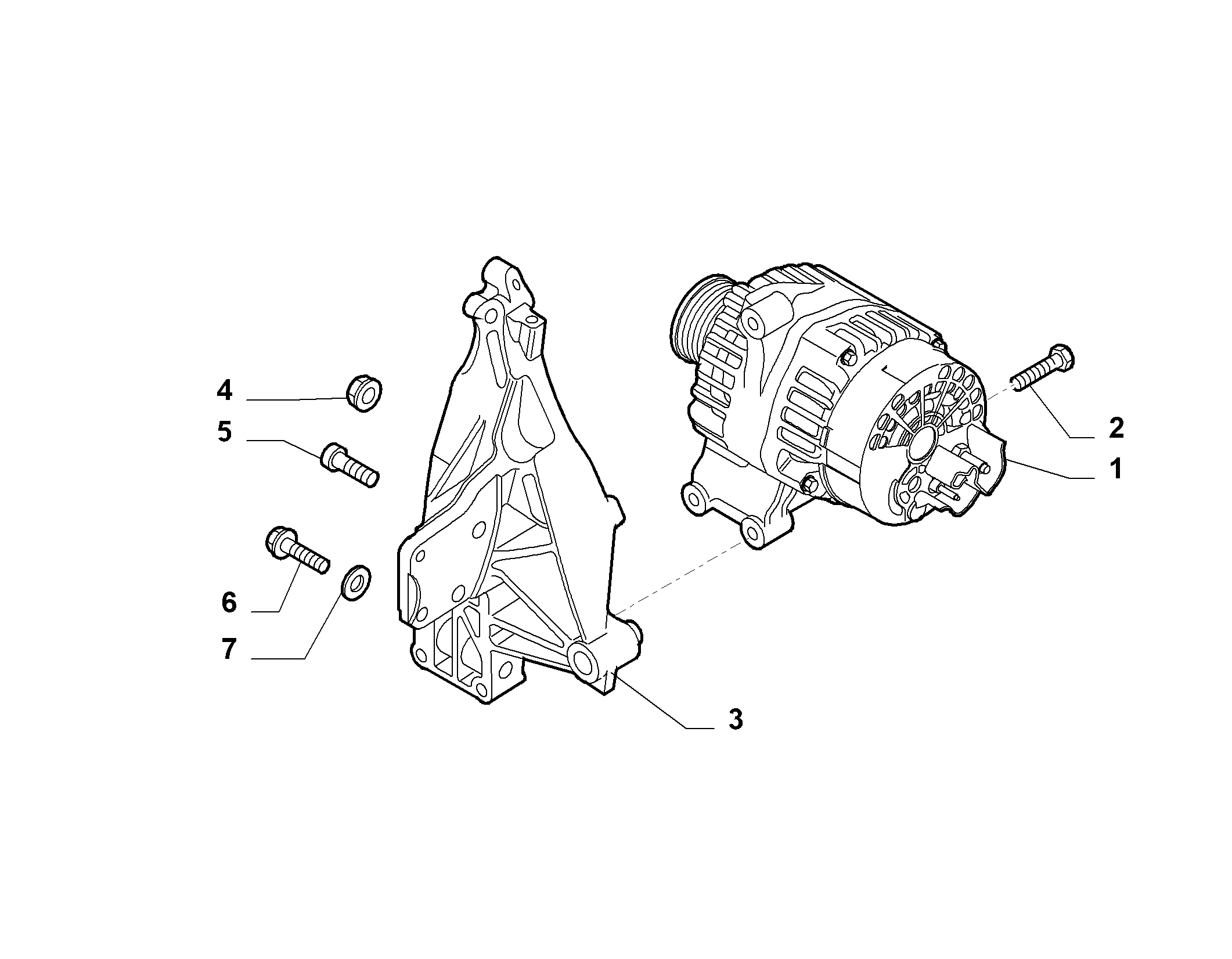 55301-010 ALTERNATOR AND MOUNTING