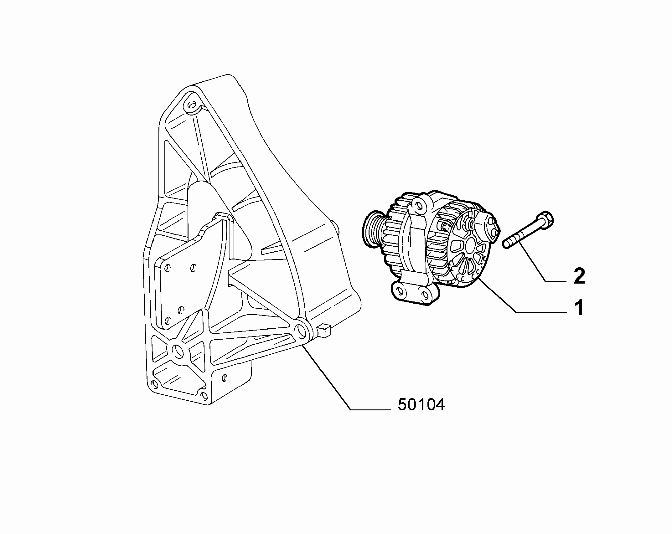 55301-010 ALTERNATOR AND MOUNTING
