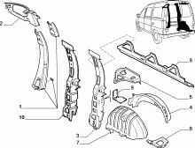 70004/01 КУЗОВ, РАМЫ (ЗАДНЯЯ ЧАСТЬ)