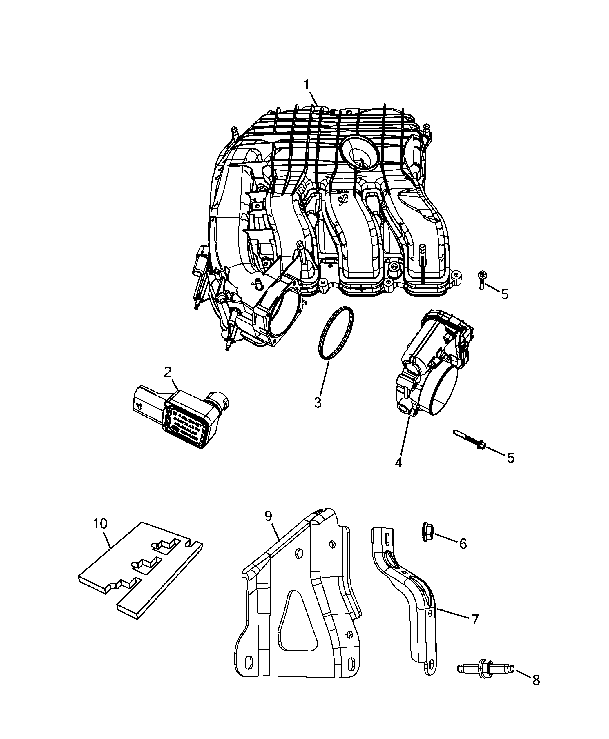 10255-010 INTAKE MANIFOLD AND BUTTERFLY CLIPS