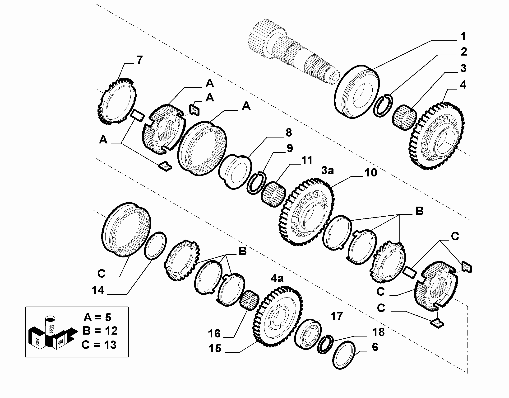21215-034 SECONDARY UPPER MANIFOLD GEAR SHAFT