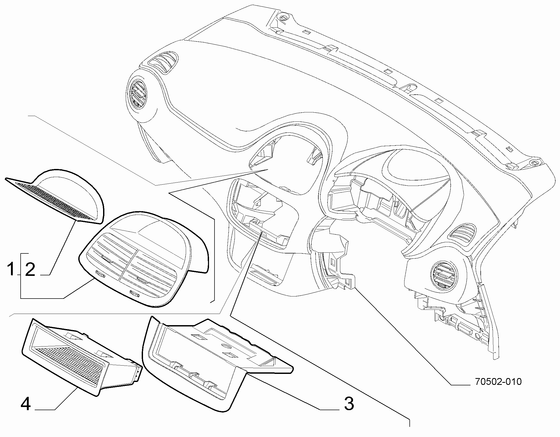 70502-020 DASHBOARD INSTRUMENT HOLDER DIALS