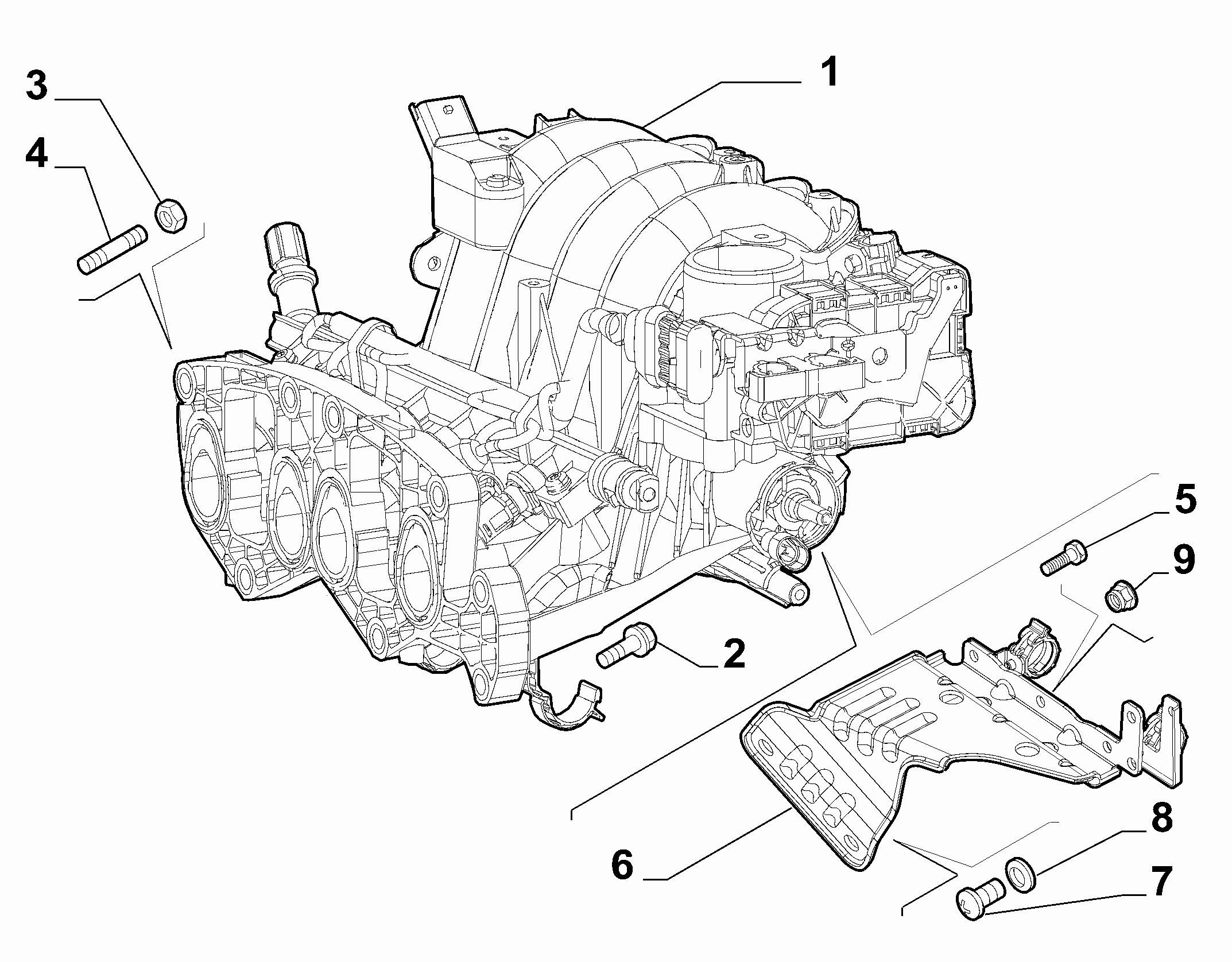10255-010 INTAKE MANIFOLD AND BUTTERFLY CLIPS