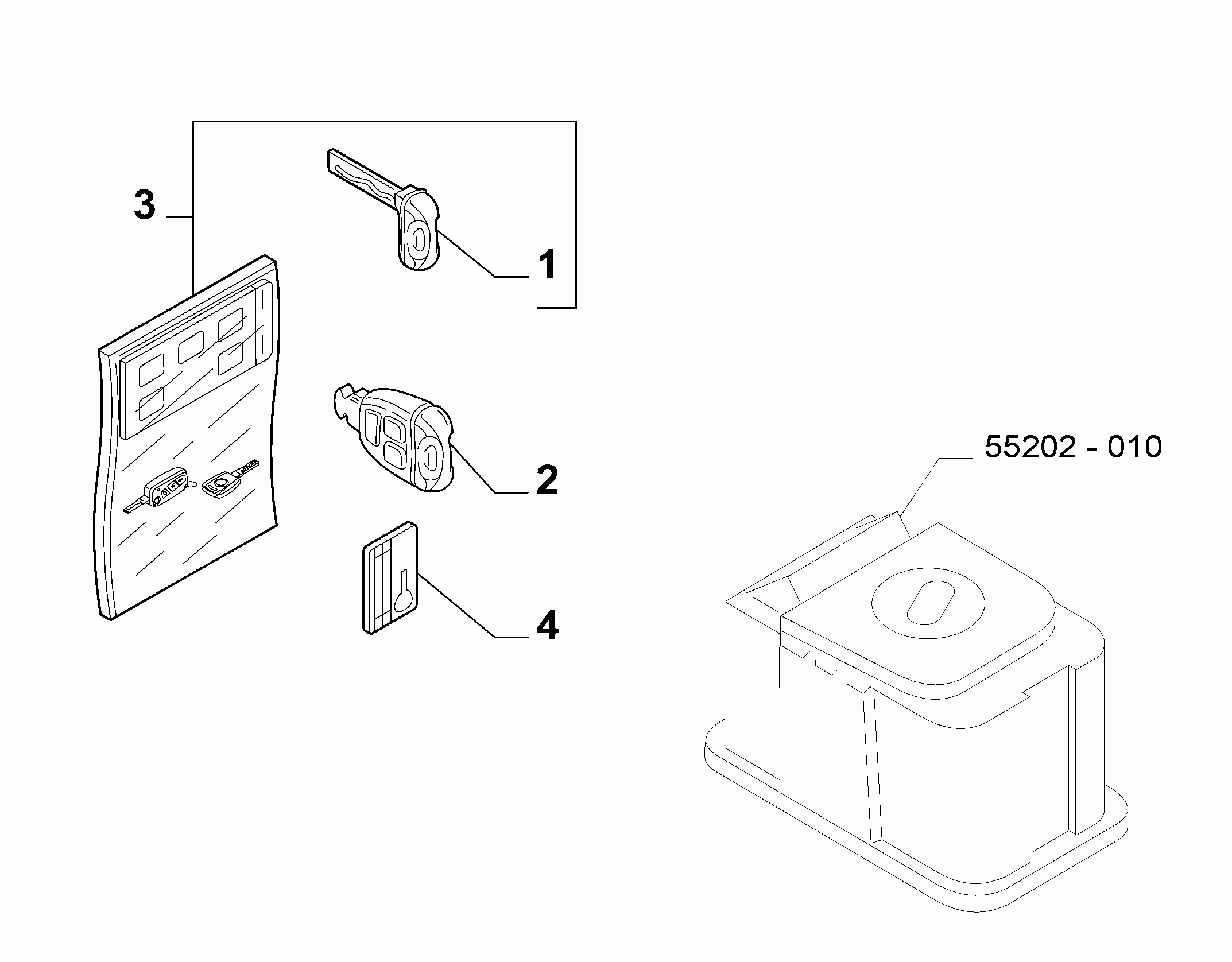 55202-020 KEY KIT AND OPENING SYSTEM