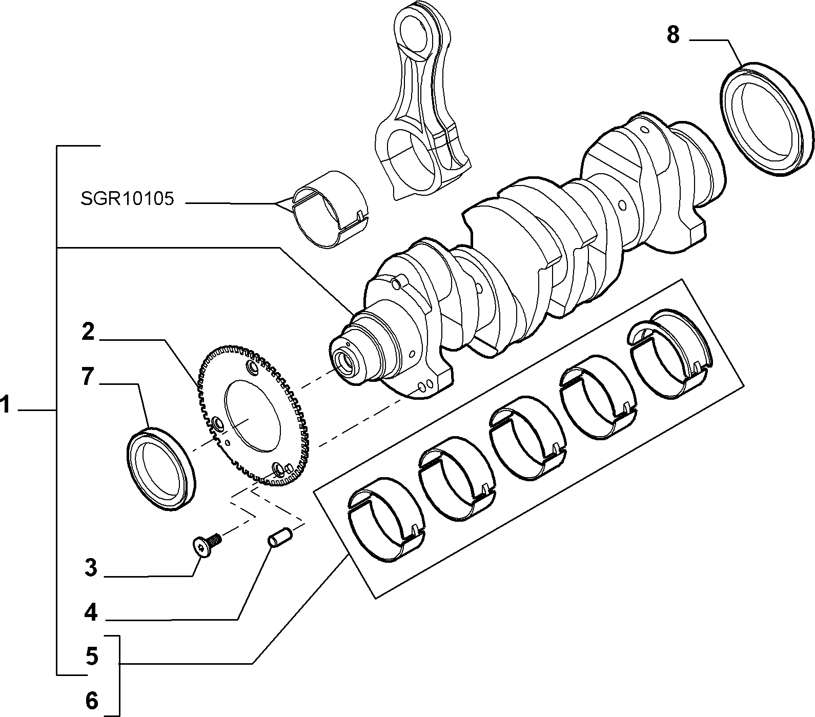 10103-010 ENGINE SHAFT AND HALF BEARING