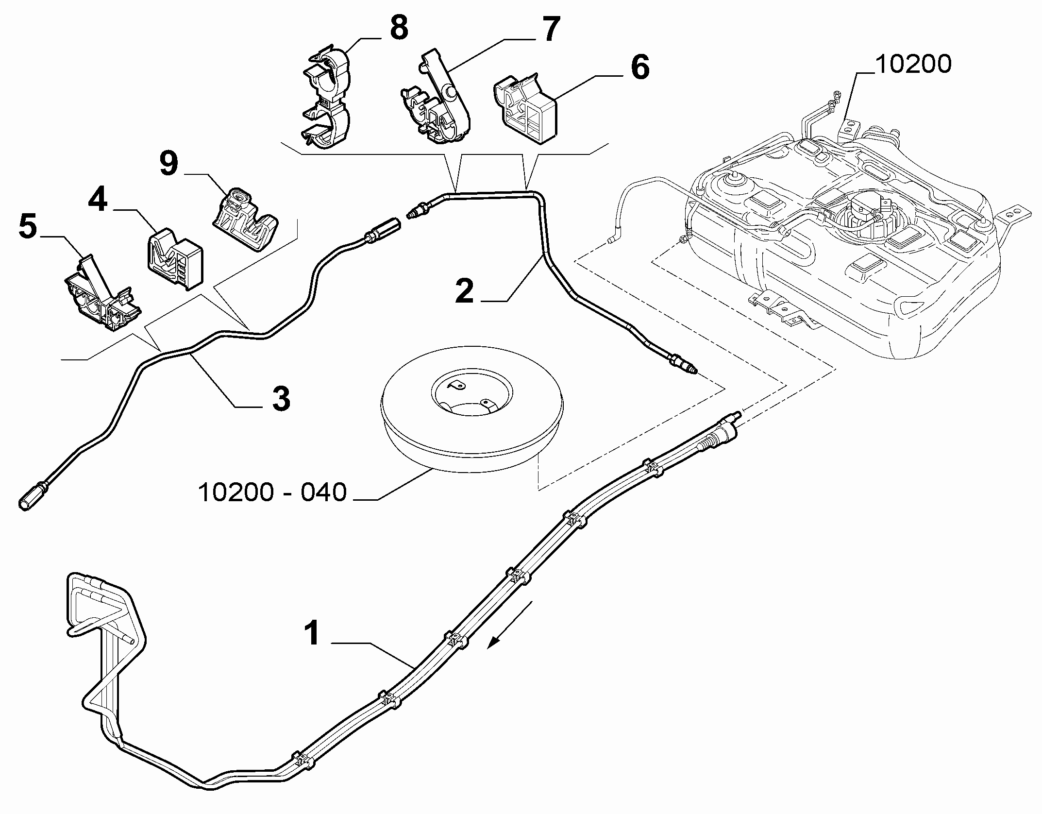 10201-020 UNDERSIDE FUEL PIPES