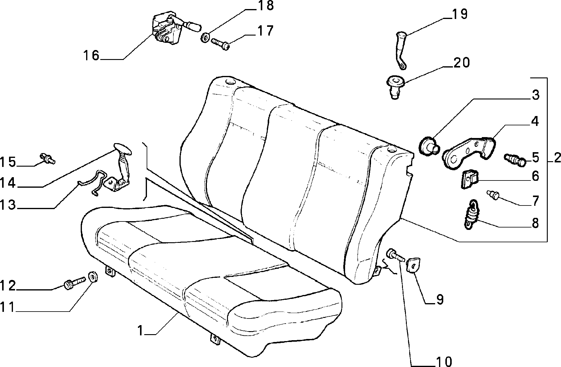 70613/00 REAR SEAT 