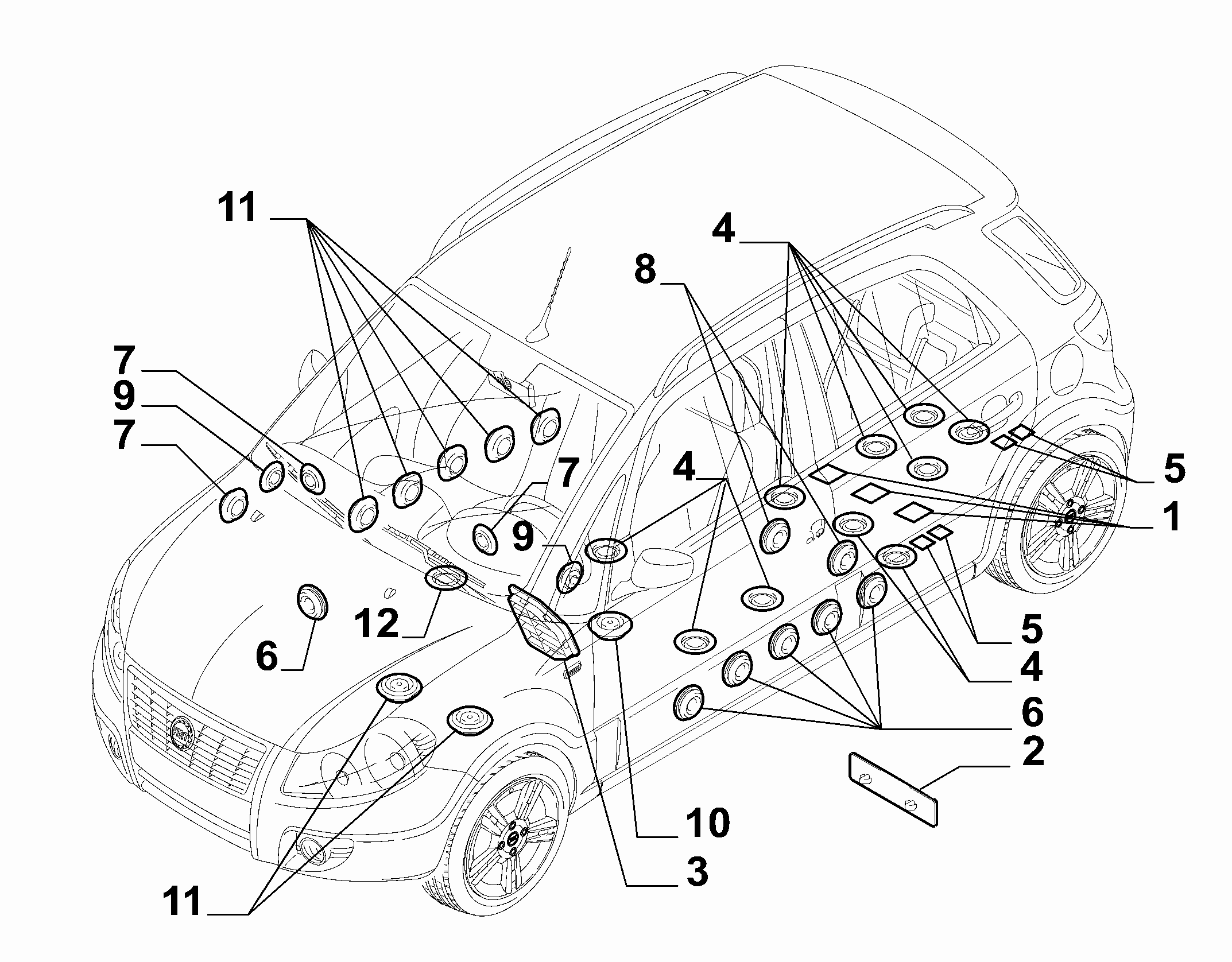 70522-010 BONNET AND ENGINE PADDING AND INSULATION