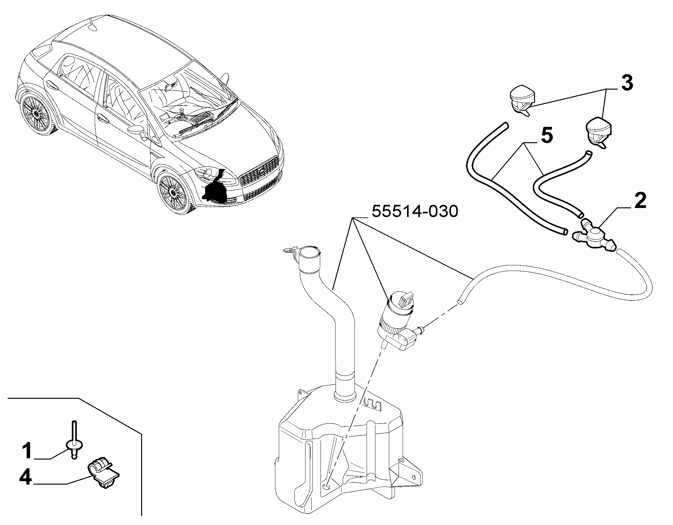 55514-040 FRONT AND REAR WIPER TUBING