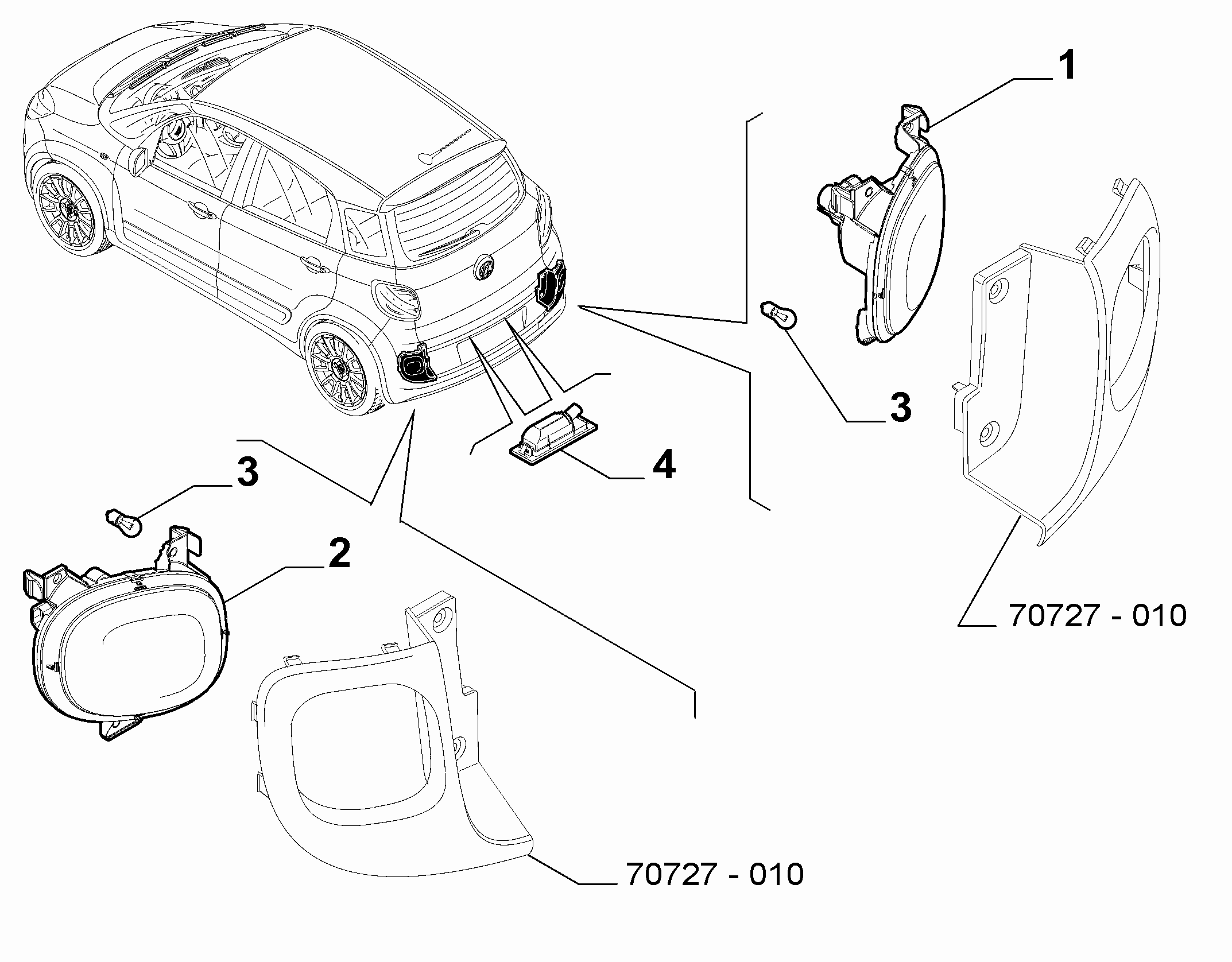 55401-040 REVERSE FOG TAIL LAMP
