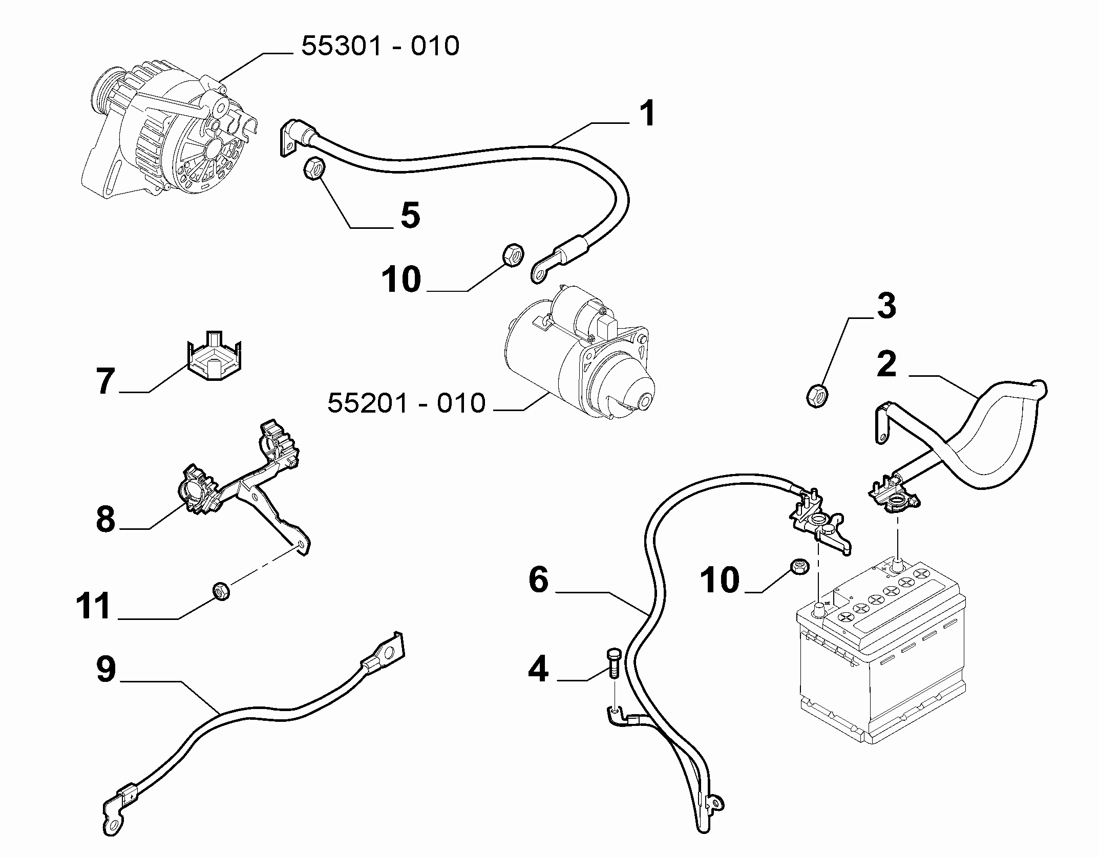 55300-040 BATTERY HARNESS