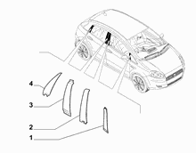 70712-050 OUTER SIDE MOULDINGS, PILLAR AREA