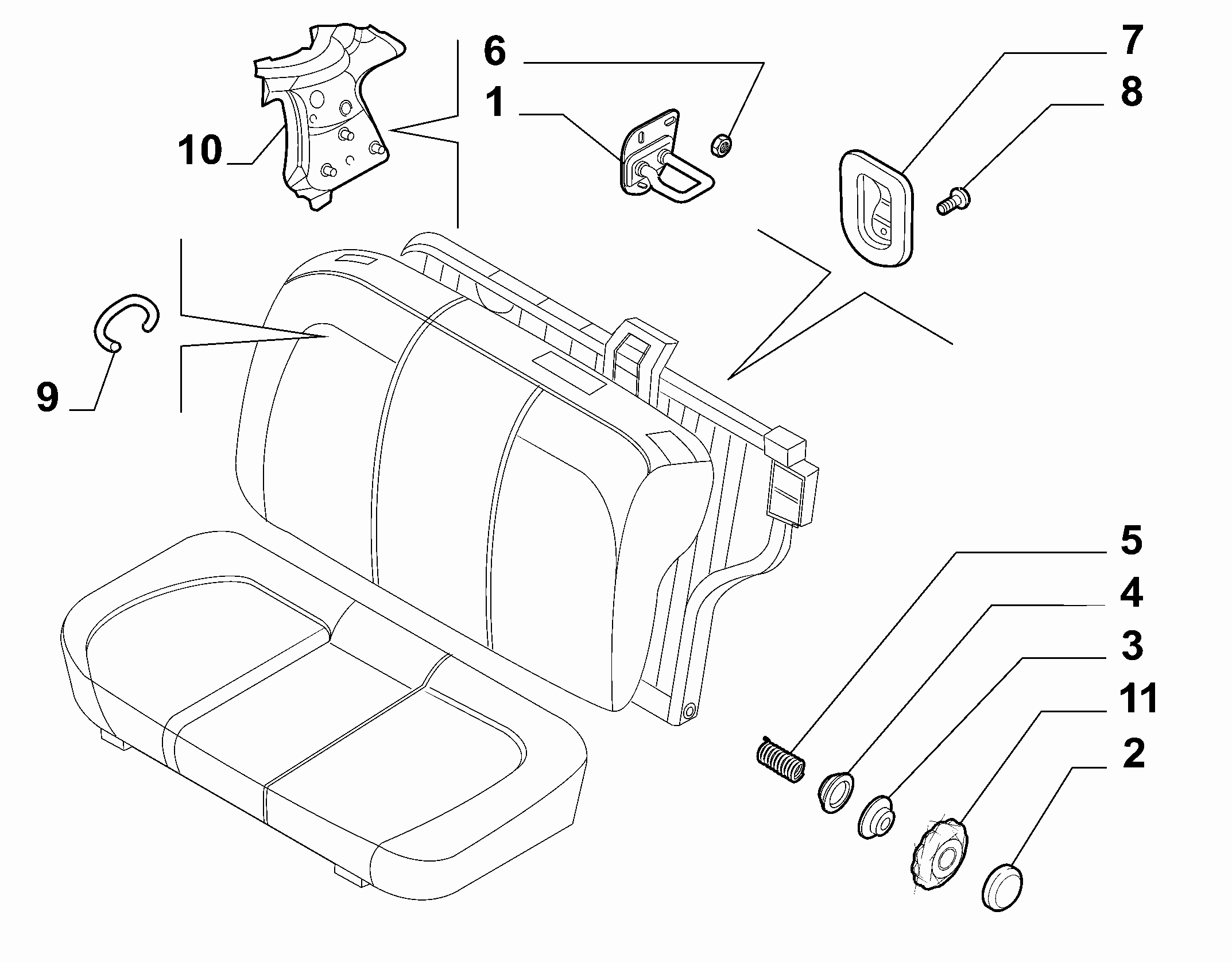 70613/00 REAR SEAT 
