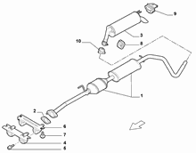 10258-030 REAR AND CENTRAL PIPES