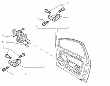 70129-020 FRONT SIDE DOOR HINGE AND SCREW