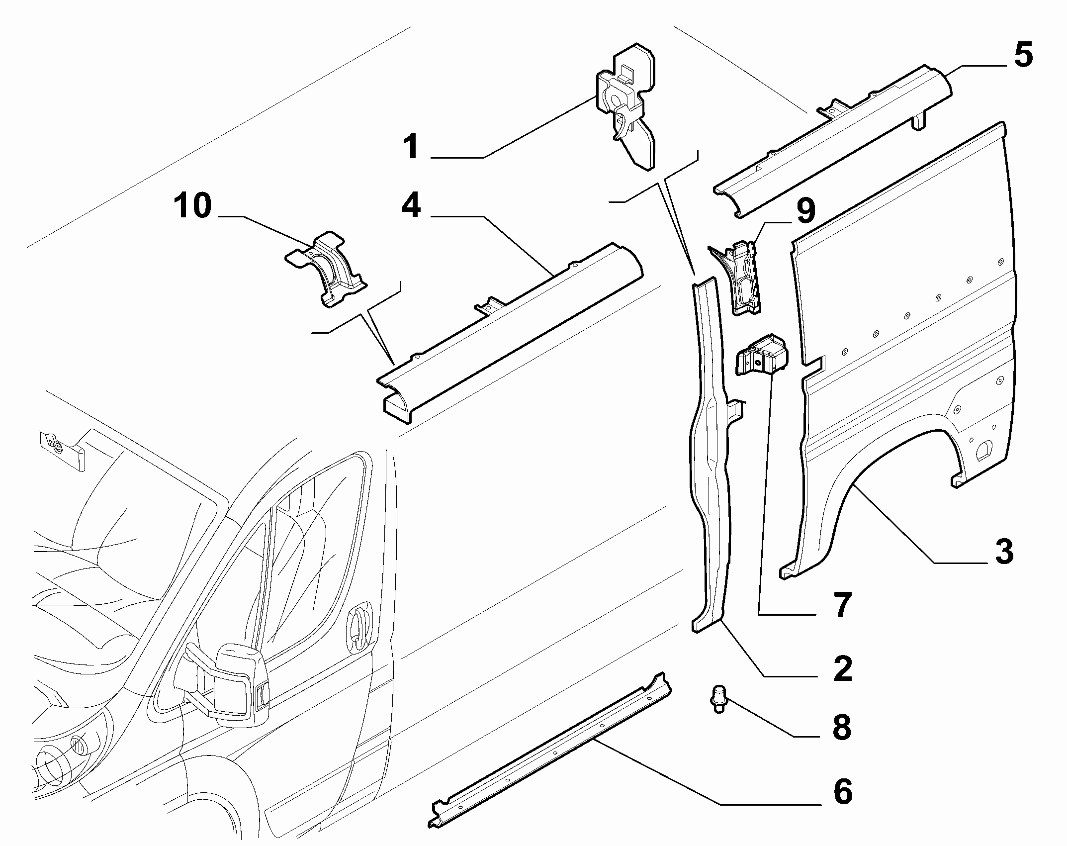 70020-040 OUTER SIDE PANEL FOR COMMERCIAL VEHICLES