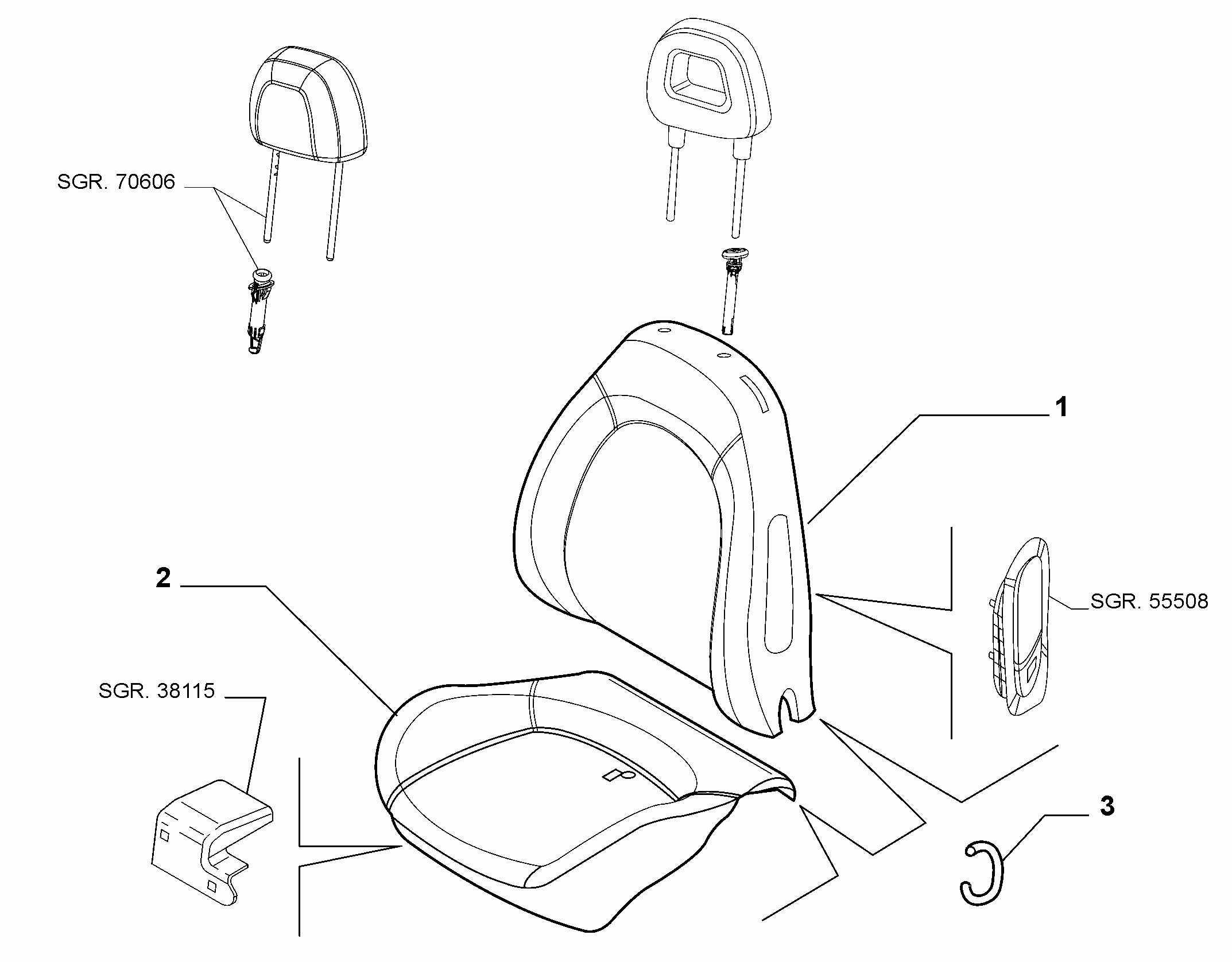 70601-010 FRONT SEAT PADDING