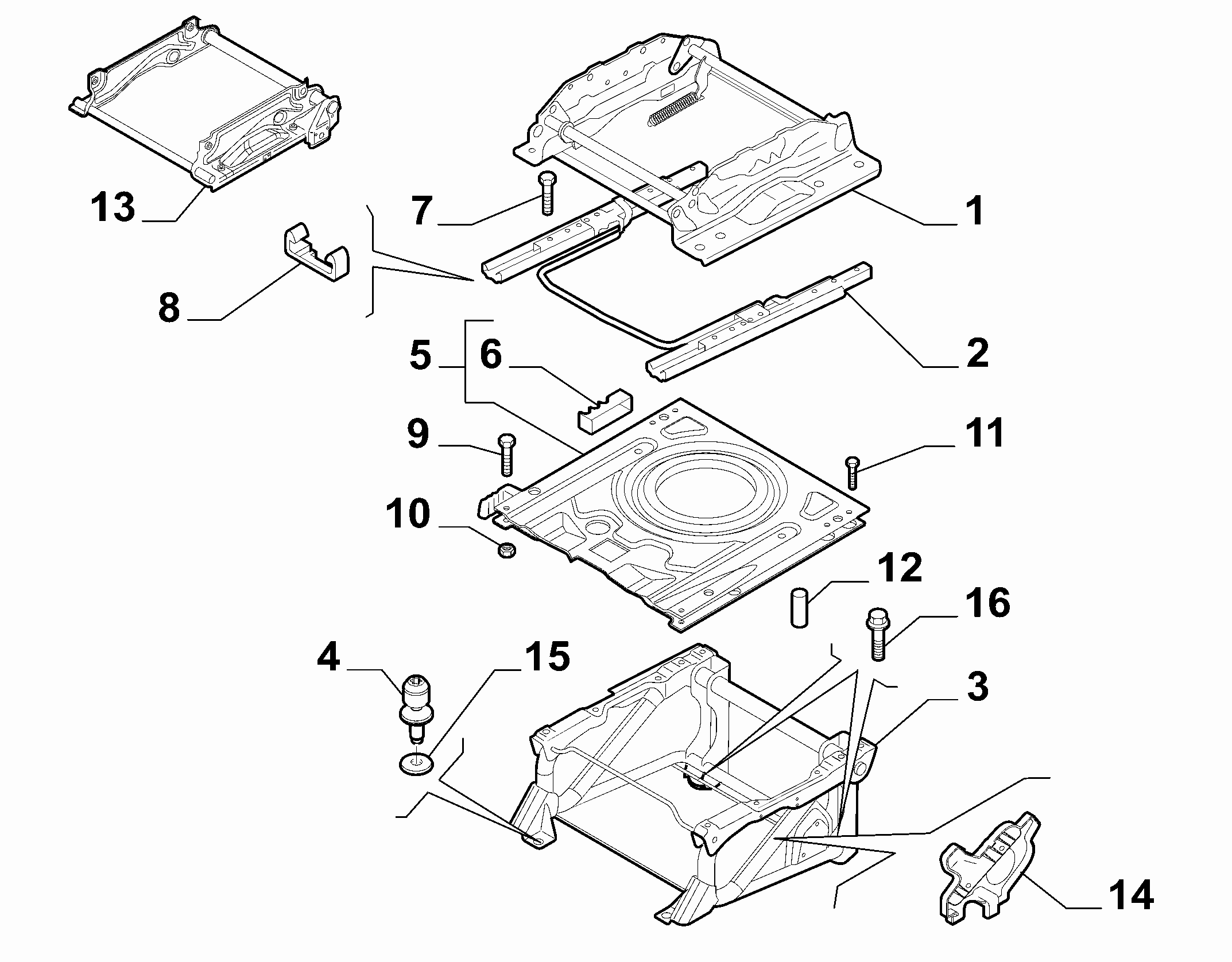 70605-030 PASSENGER SIDE FRONT SEAT RAILS