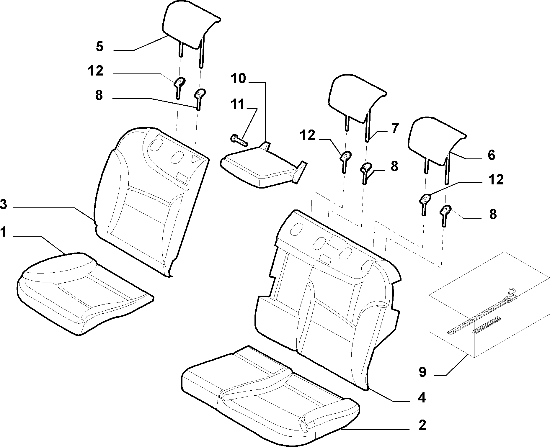 70615/15 REAR SEAT LINING