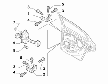 70136-020 REAR DOOR HINGES AND TIE RODS