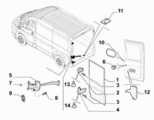 70148-015 REAR DOORS, HINGES AND CHECK STRAPS FOR COMMERCIAL VEHICLES