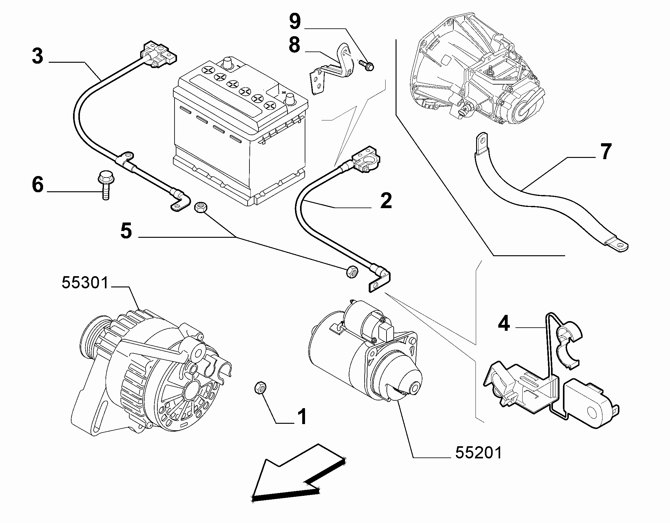 55300-040 BATTERY HARNESS