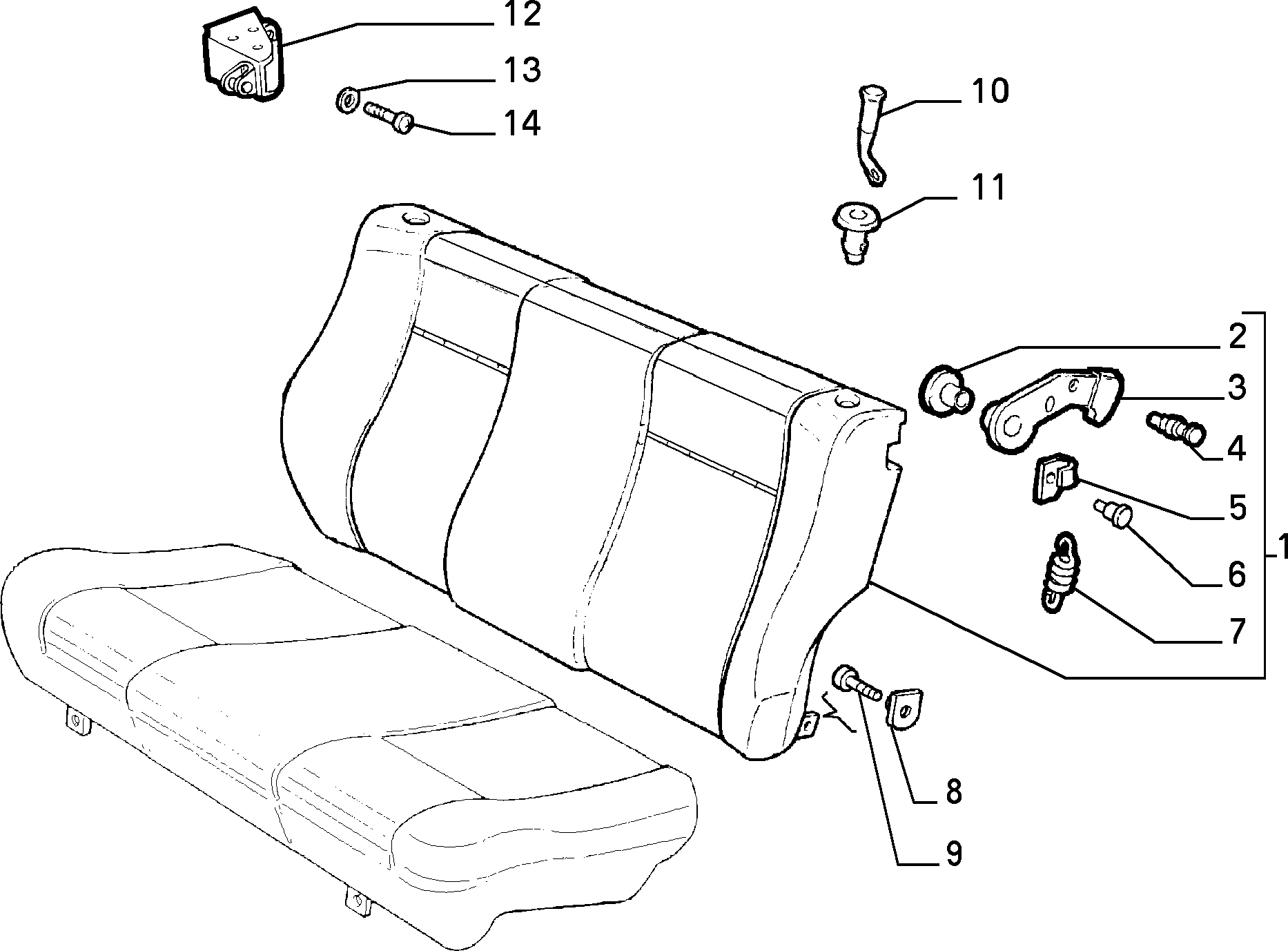 70613/00 REAR SEAT 