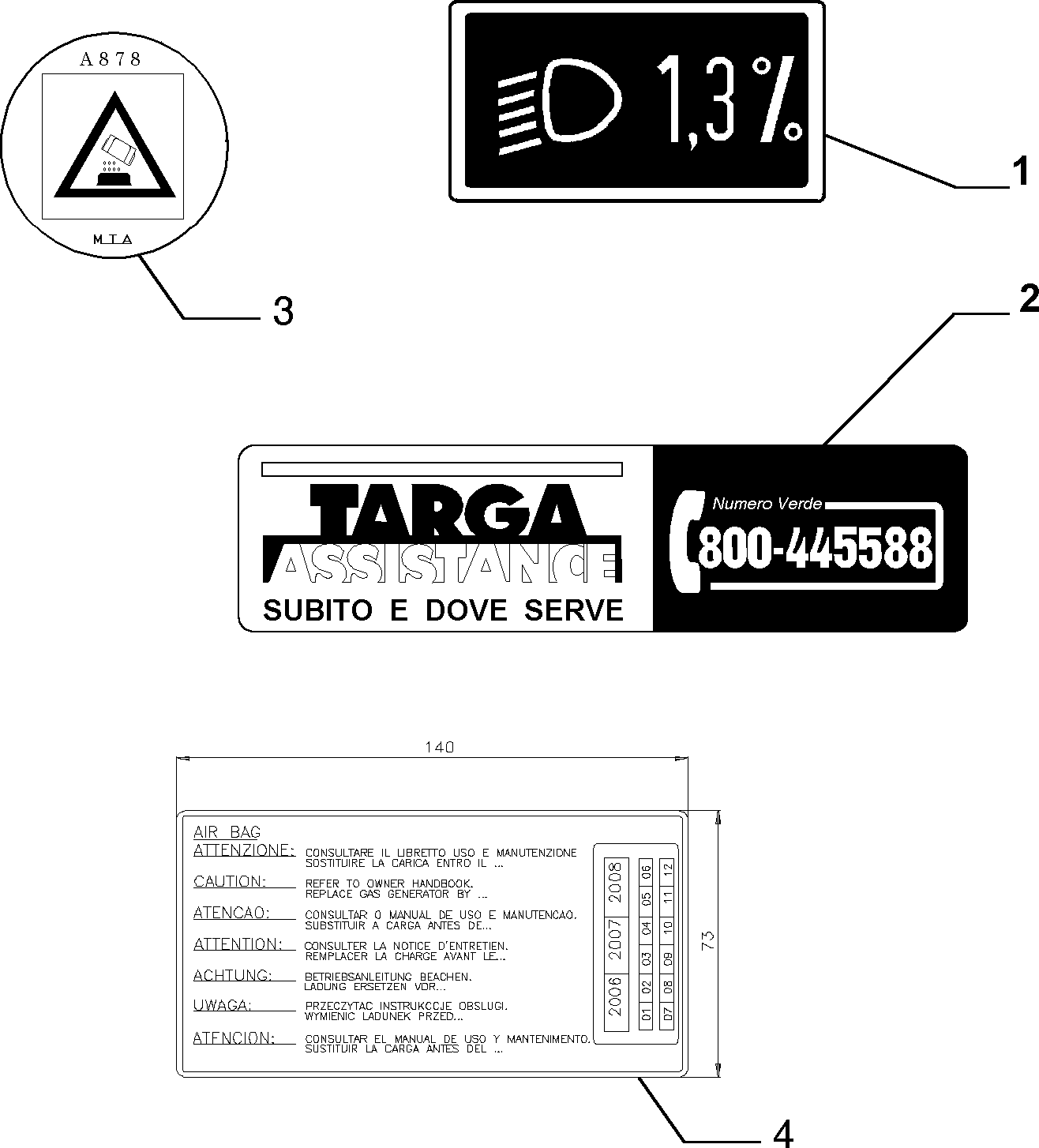 70750/00 ПРЕДУПР. ТАБЛИЧКИ И ИНСТРУКЦИИ