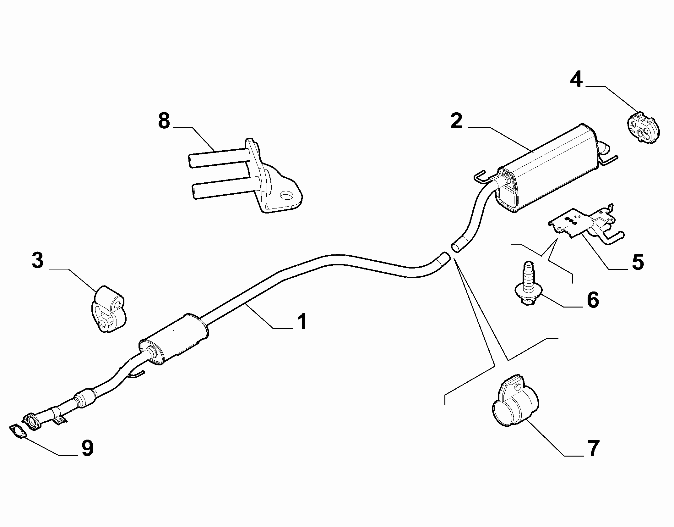 10258-030 REAR AND CENTRAL PIPES
