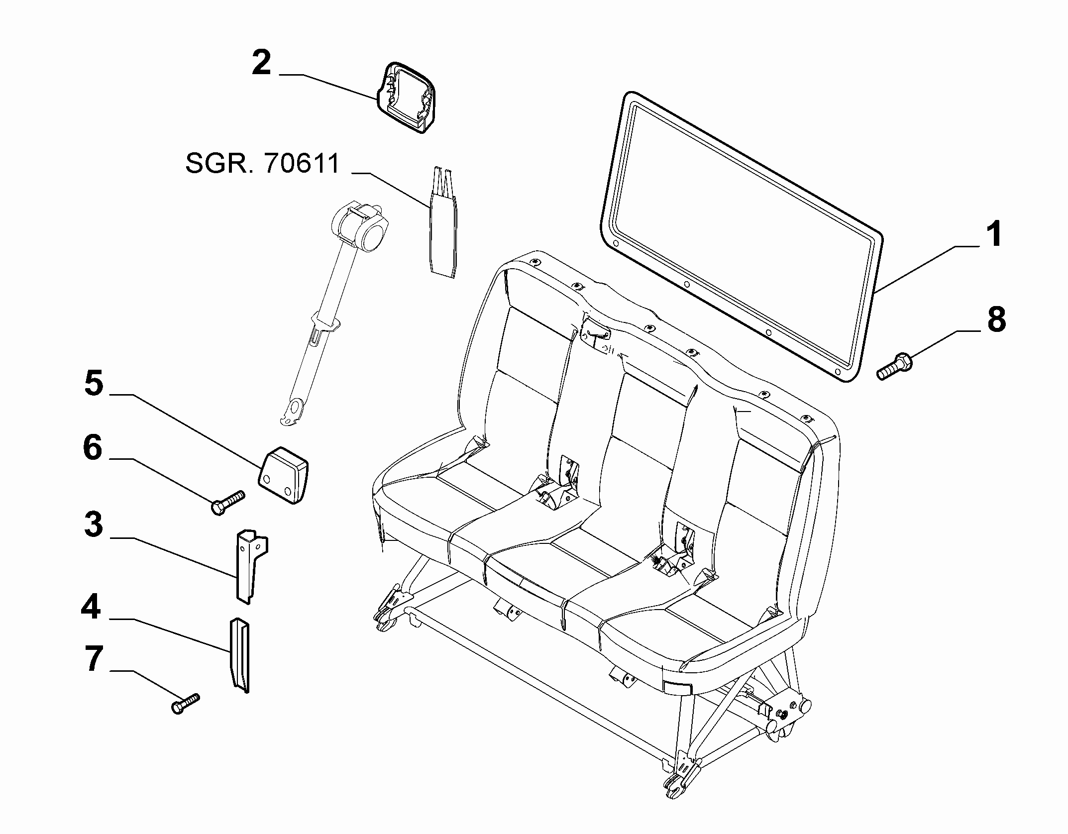 70613-041 FIRST ROW REAR SEAT COVERS