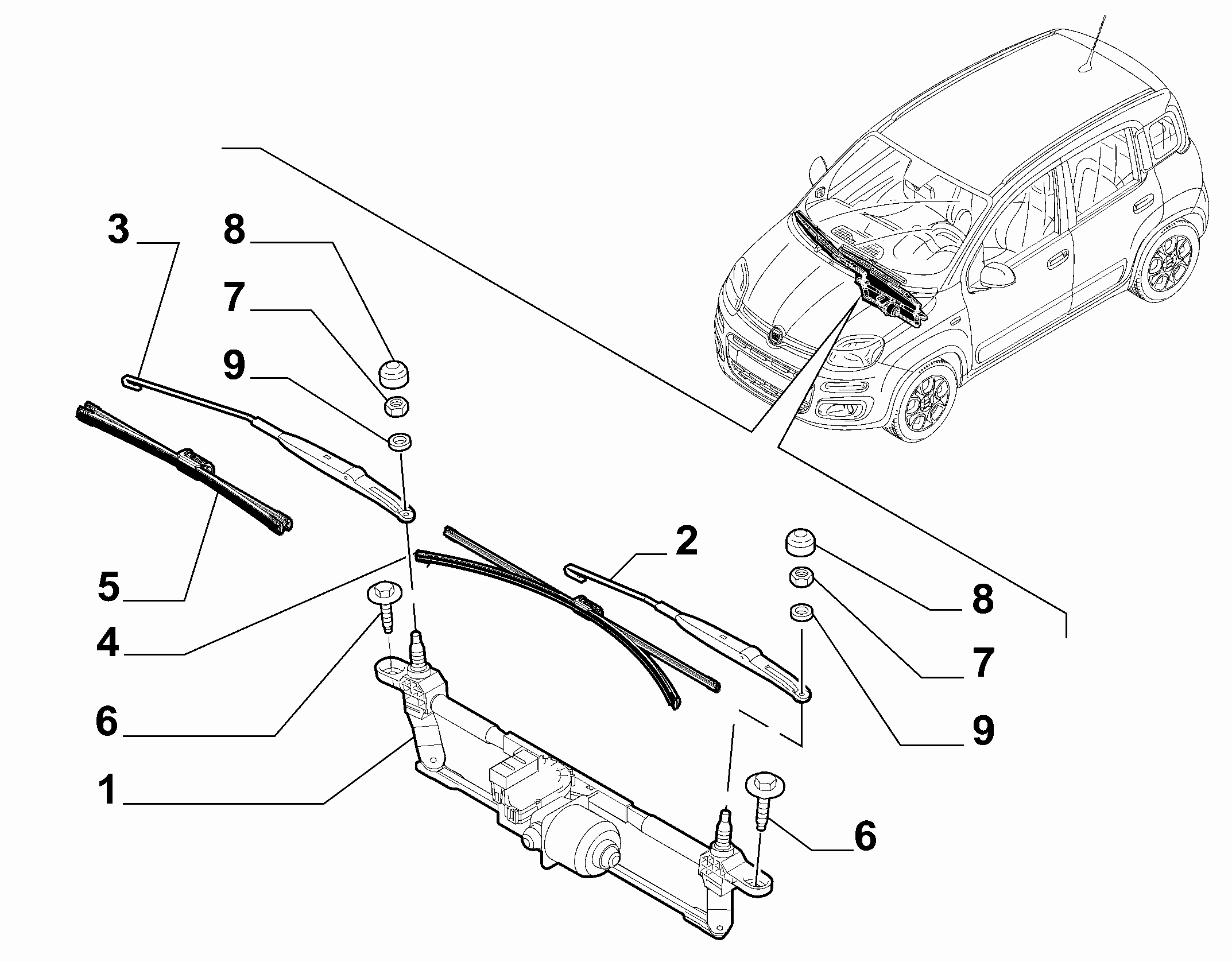 55514-010 WIPERS - ARM, BRUSHES AND MOTOR