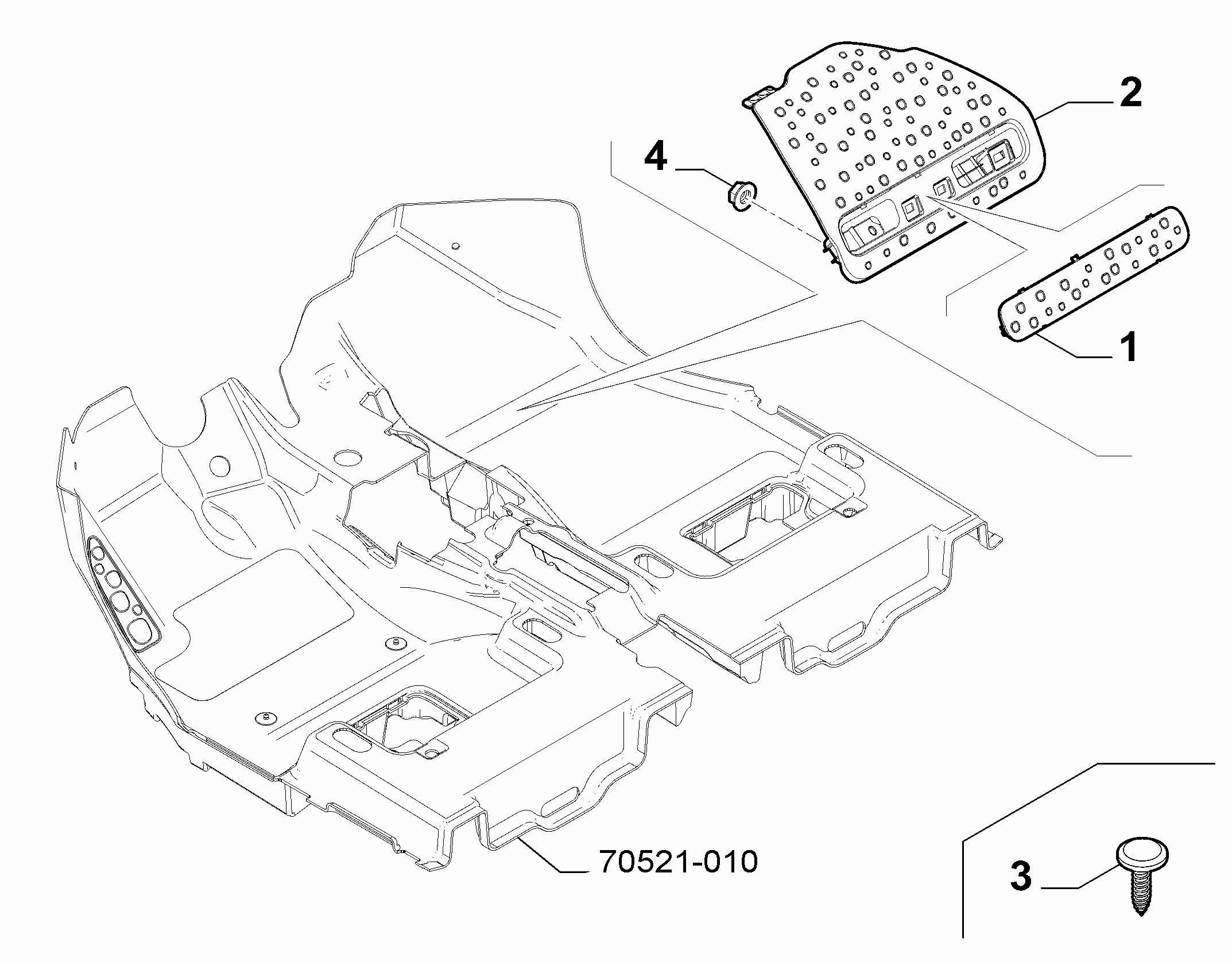 70521-030 PASSENGER COMPARTMENT MAT FASTENERS AND ACCESSORIES