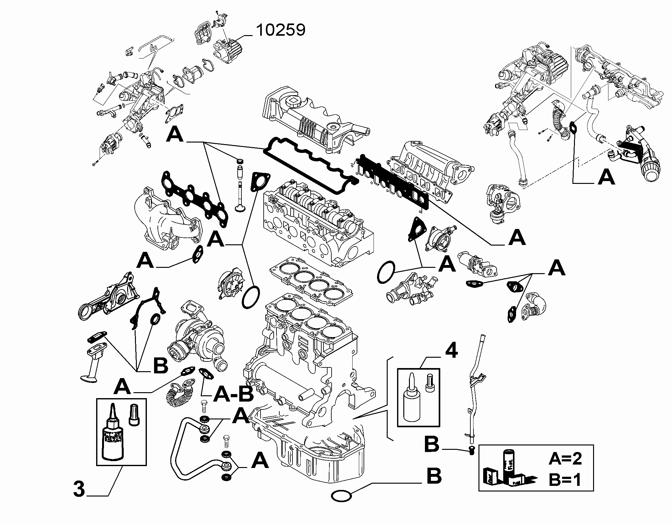 10101-050 GASKET KIT, HEAD AND CRANKCASE