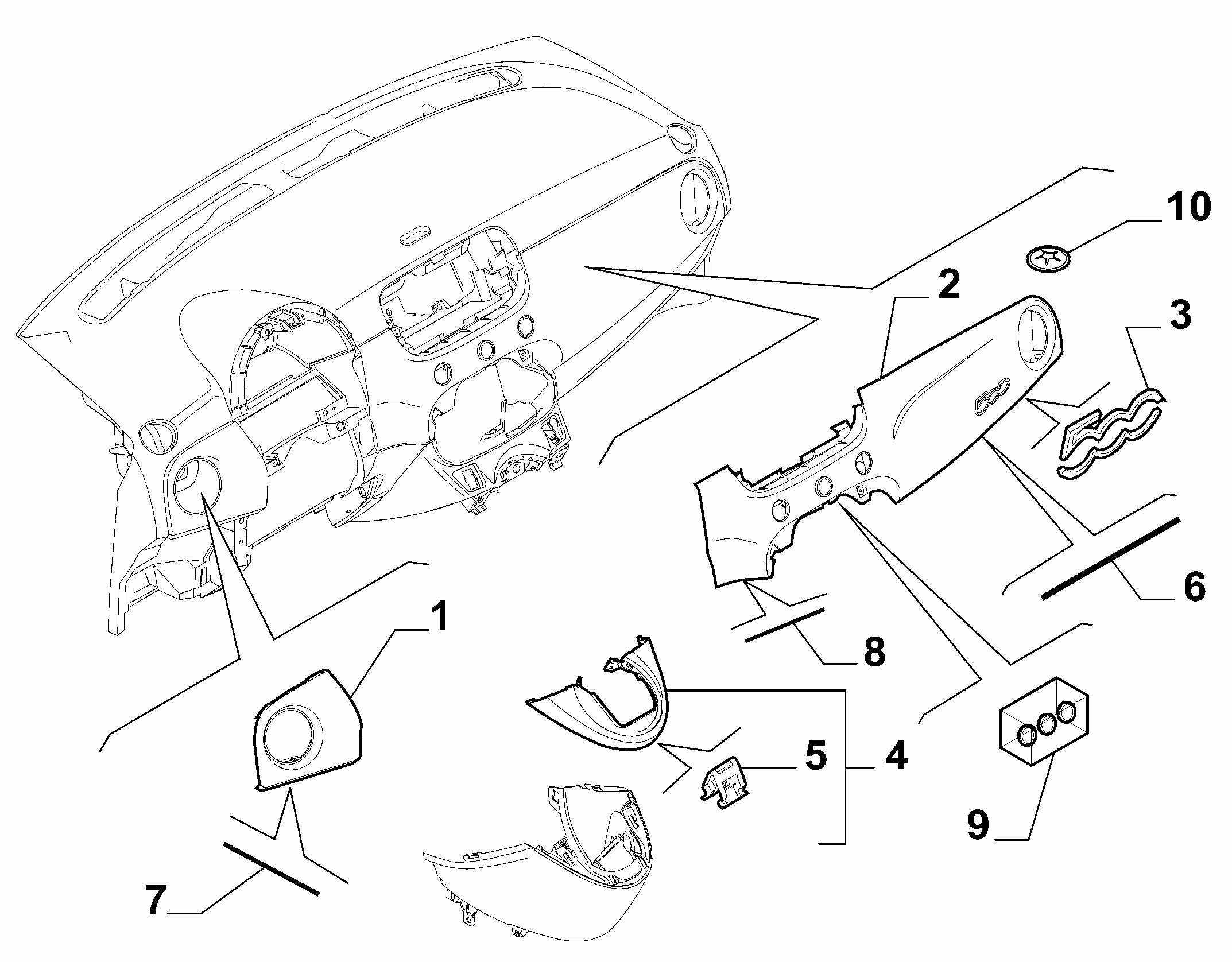 70502-020 DASHBOARD INSTRUMENT HOLDER DIALS