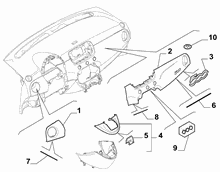 70502-020 DASHBOARD INSTRUMENT HOLDER DIALS