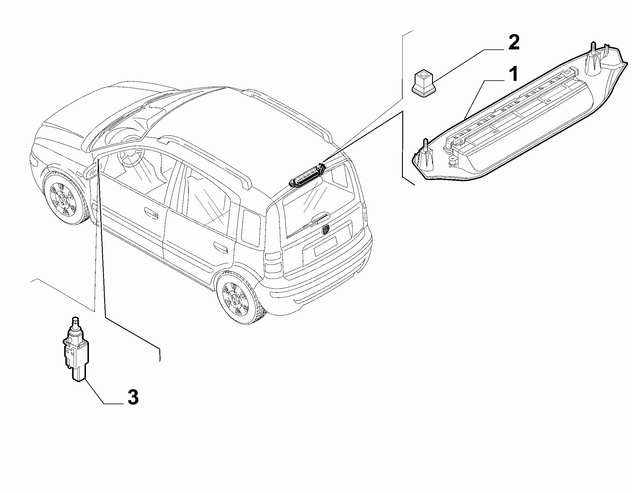 55501-020 REAR WINDOW STOP LIGHT AND SWITCH