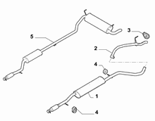 10258-030 REAR AND CENTRAL PIPES