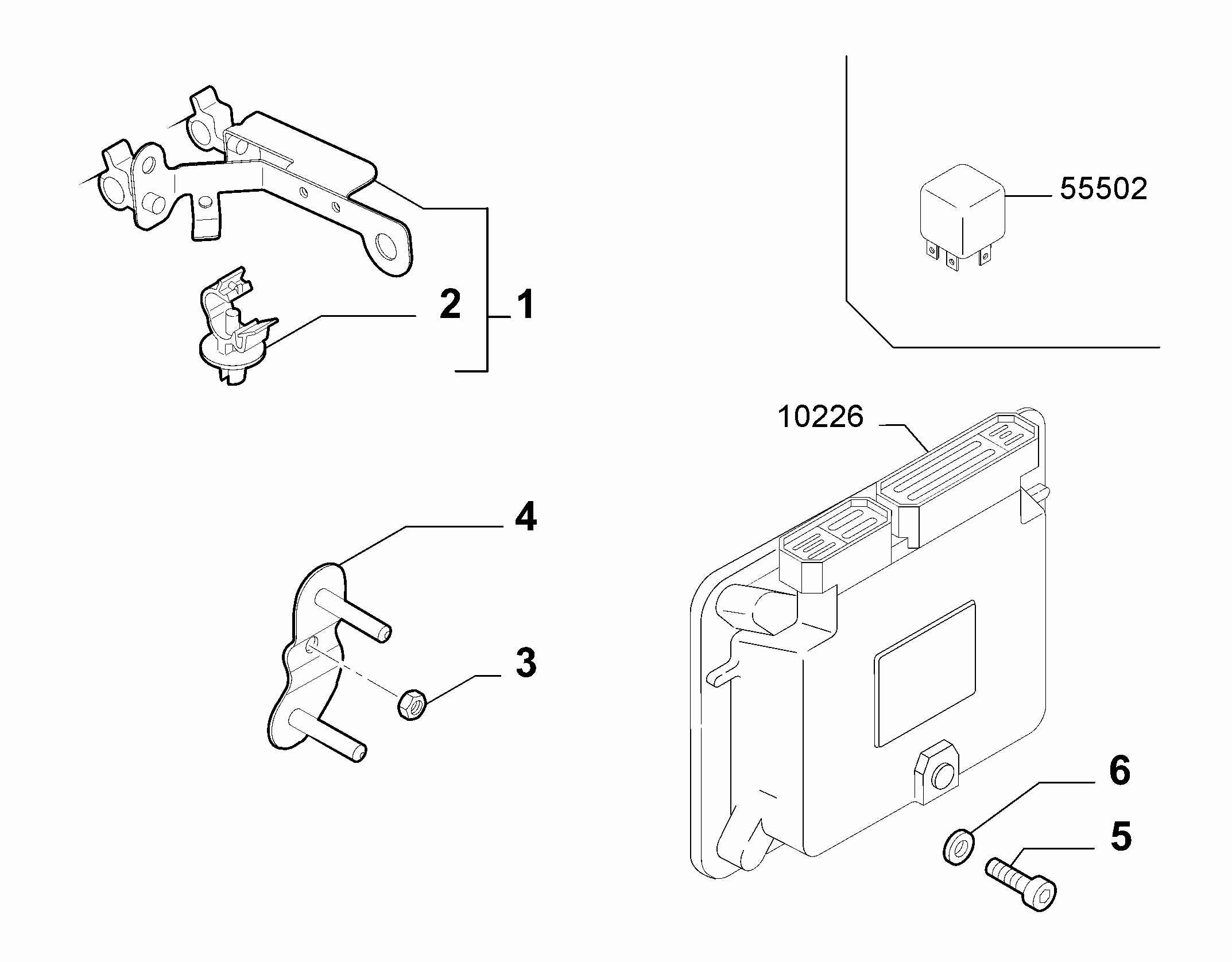 10225-020 INJECTION ECU AND ENGINE HARNESS FASTENERS