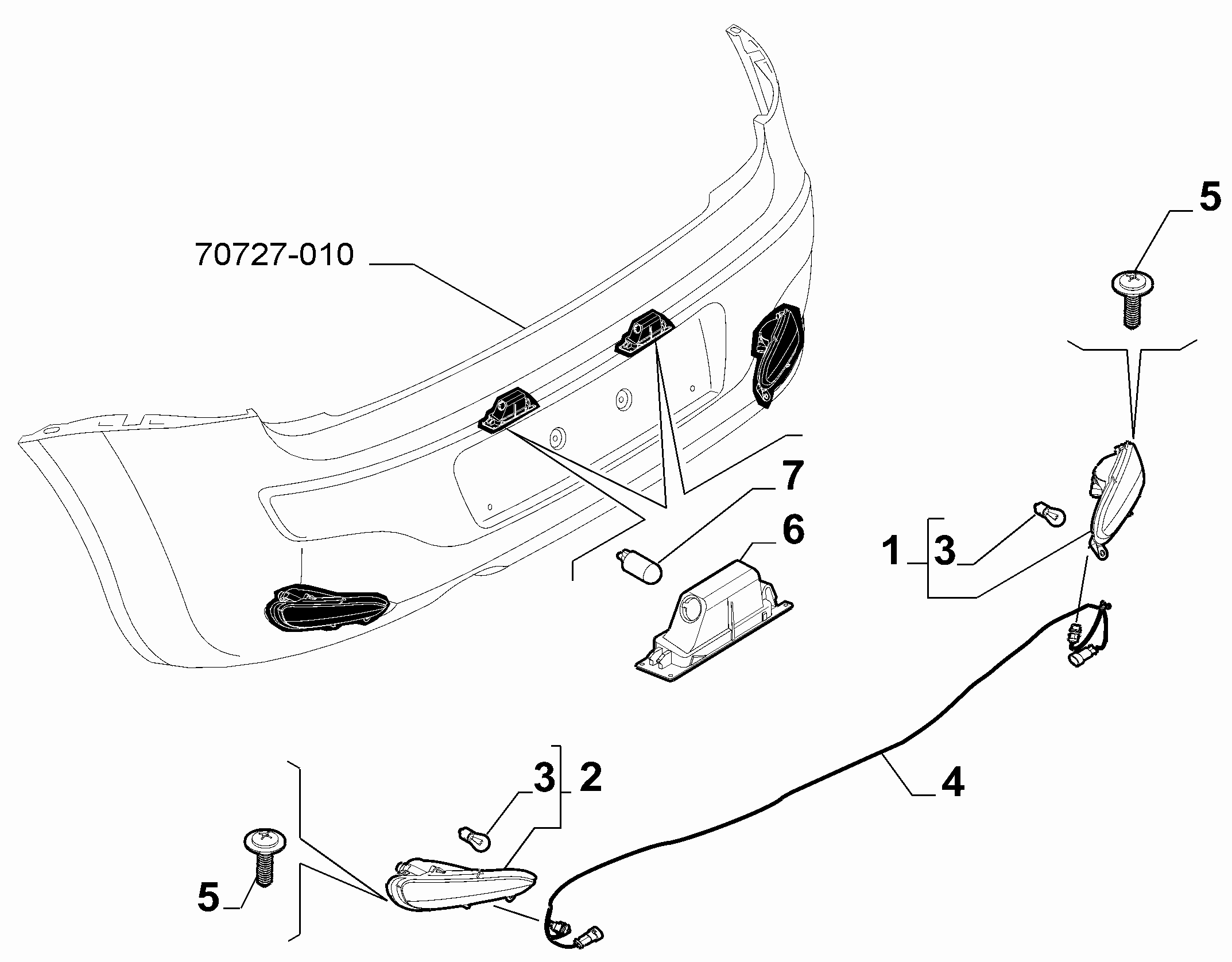 55401-040 REVERSE FOG TAIL LAMP