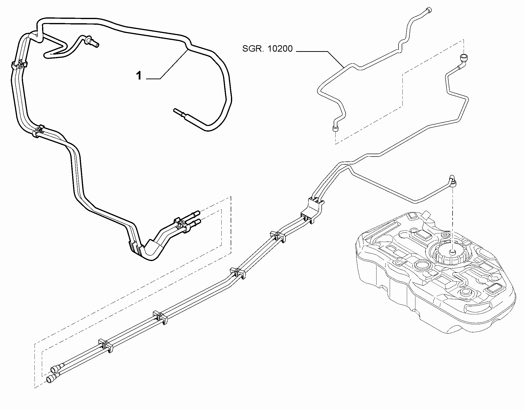 10201-030 ENGINE WELL FUEL PIPES