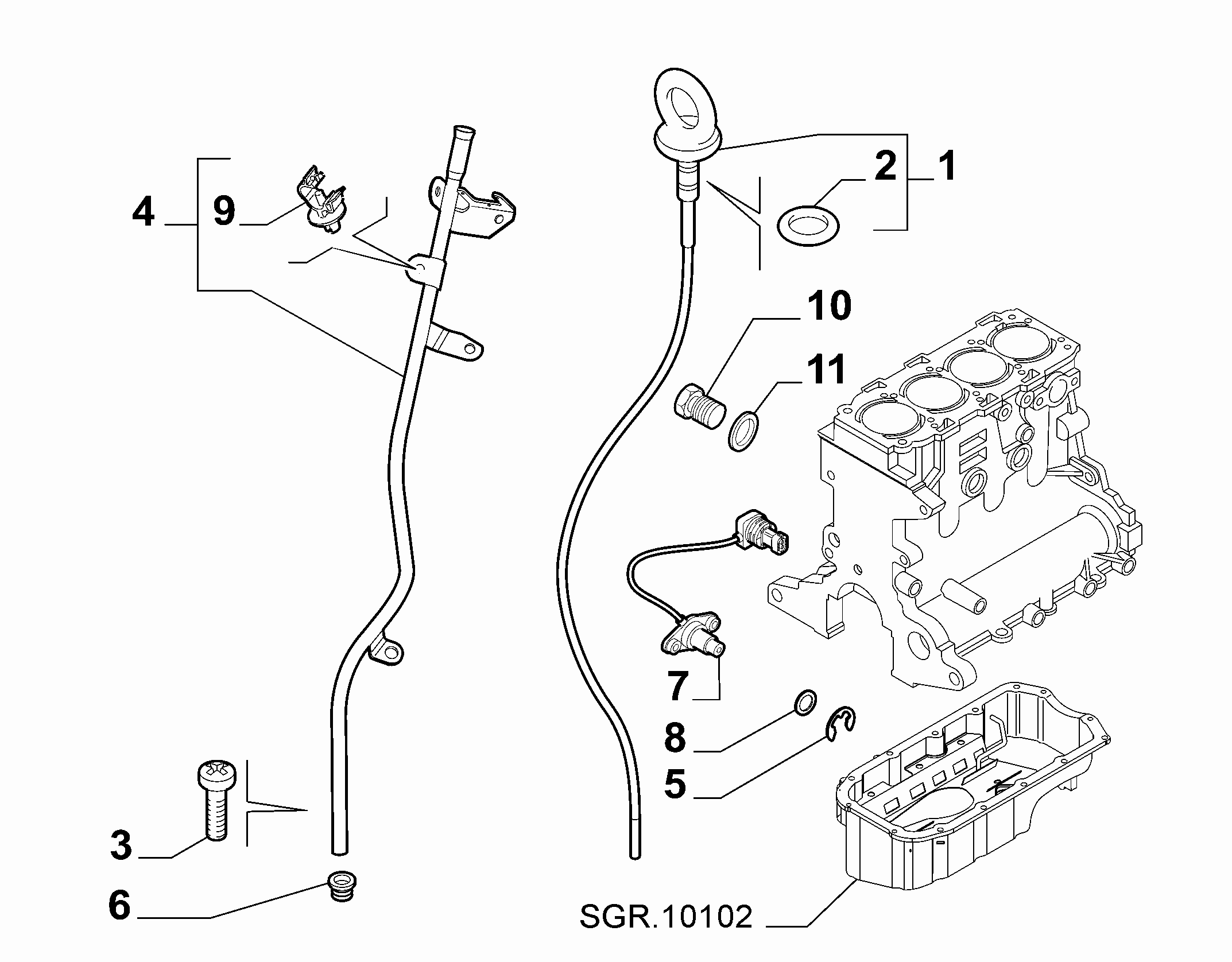 10301-060 DIP STICK, CAP, TRANSMITTER AND PRESSURE ROD